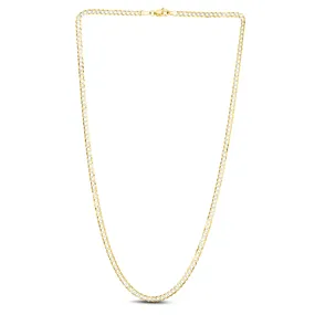 14K Gold 3.2mm White Pave Curb Chain