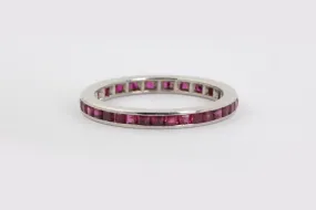 14k White Gold 1.25ctw Ruby Eternity Ring Size 6.5 (1.80g.)