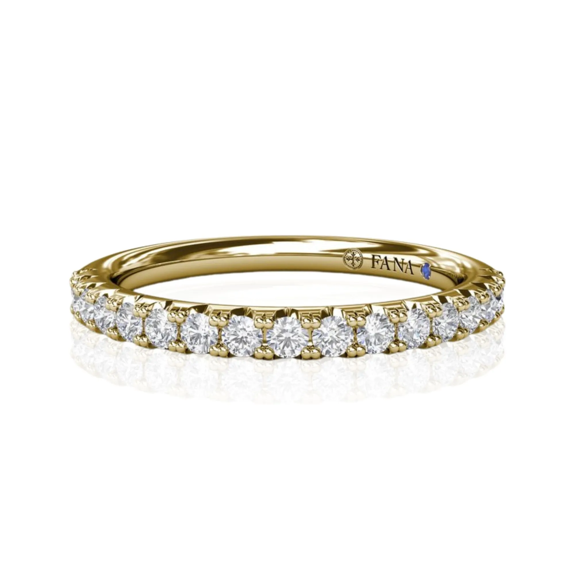 14K YELLOW GOLD PRONG SET DIAMOND WEDDING BAND - 0.57CTW