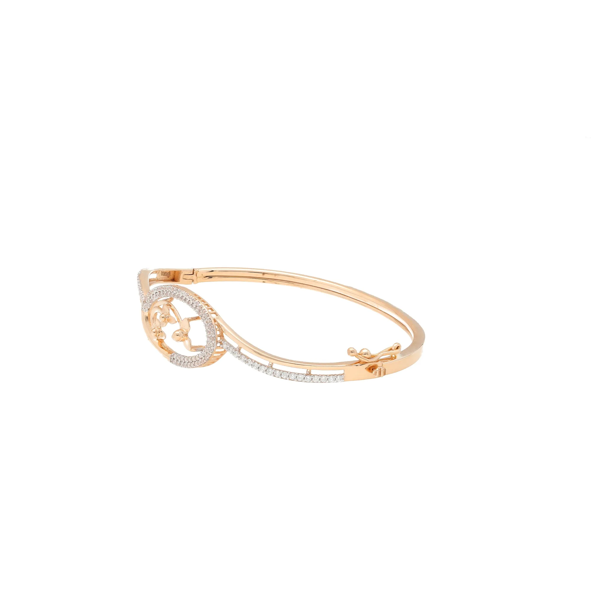 18K Rose Gold & CZ Bangle (10.9gm)