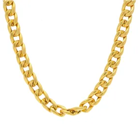 22K Yellow Gold Men's Cuban Link Chain W/ Satin Finish, 99.7 Grams