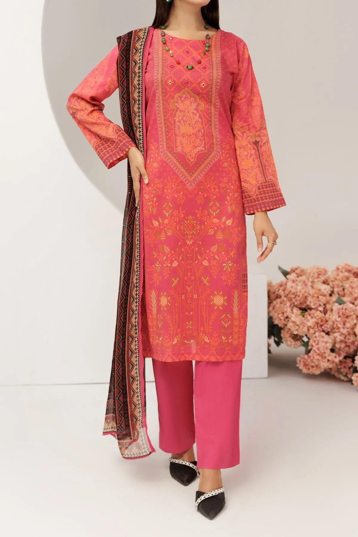 3 PIECE UNSTITCHED LAWN | UN-DPC-343