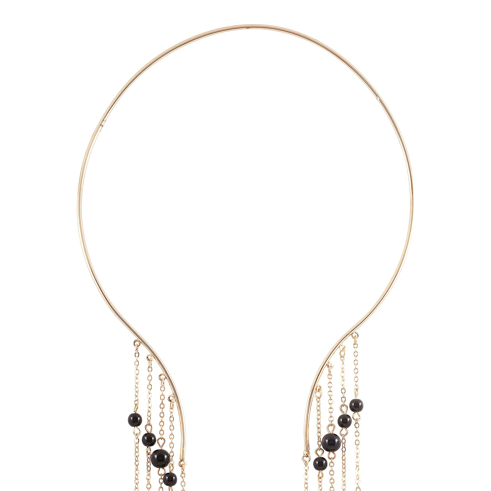 Aegle Golden Black Bead Necklace