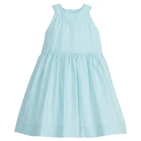 Annie Dress - Aqua Gingham