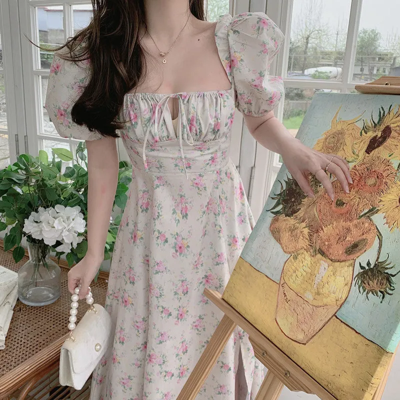 Aria Vintage-Floral Cottage Fairy Maxi Dress