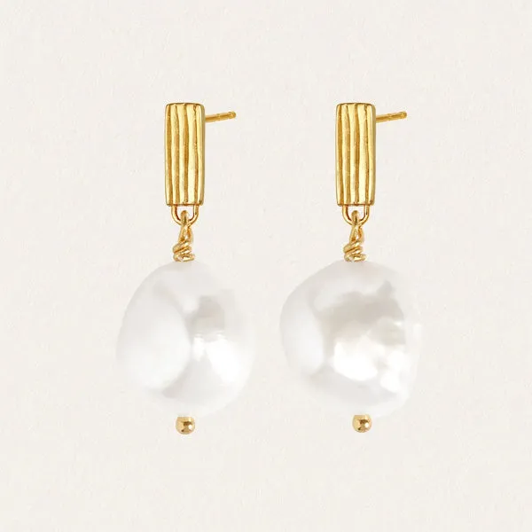 Baroque Pearl Earrings - Gold