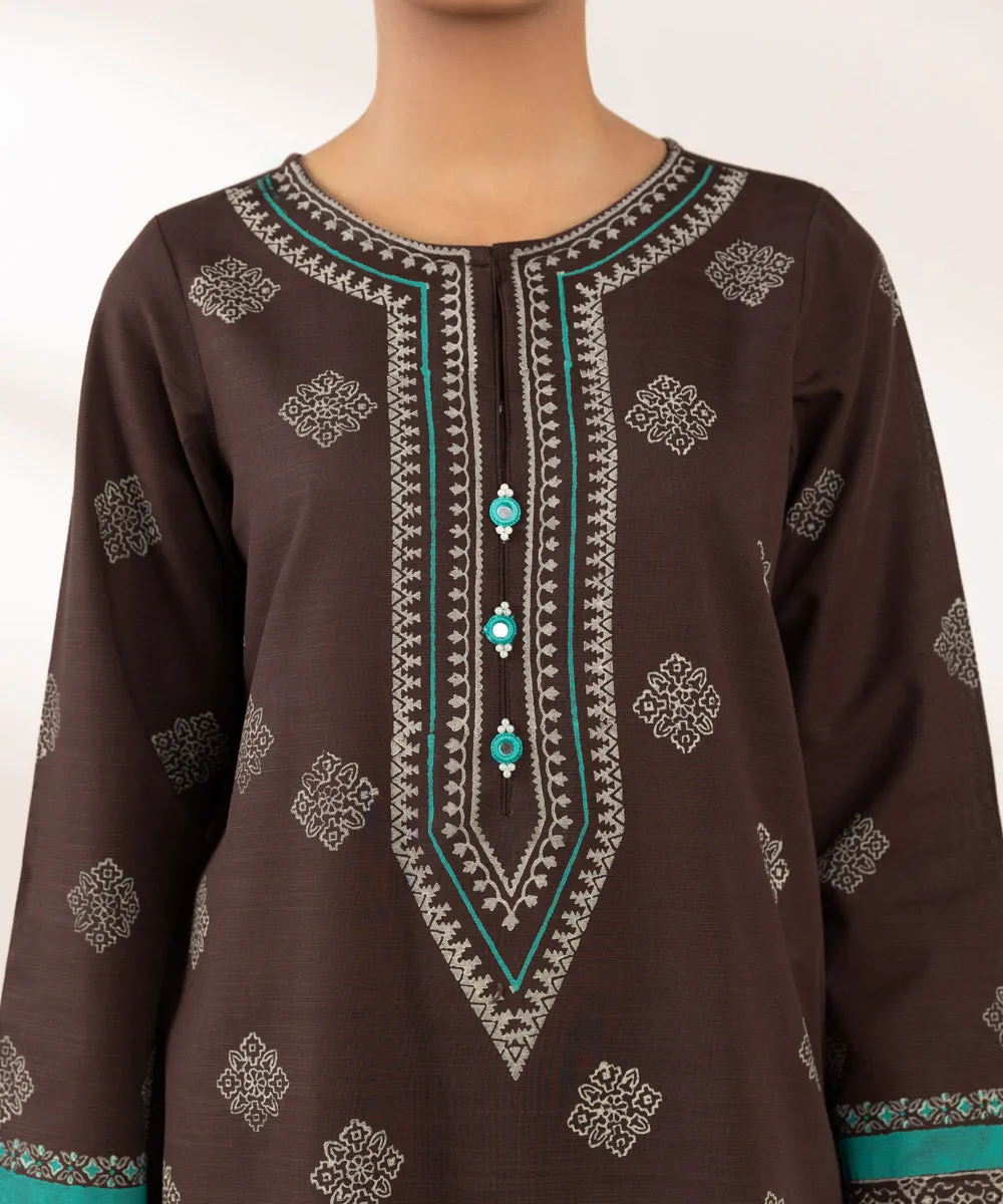 Block Printed Khaddar Shirt