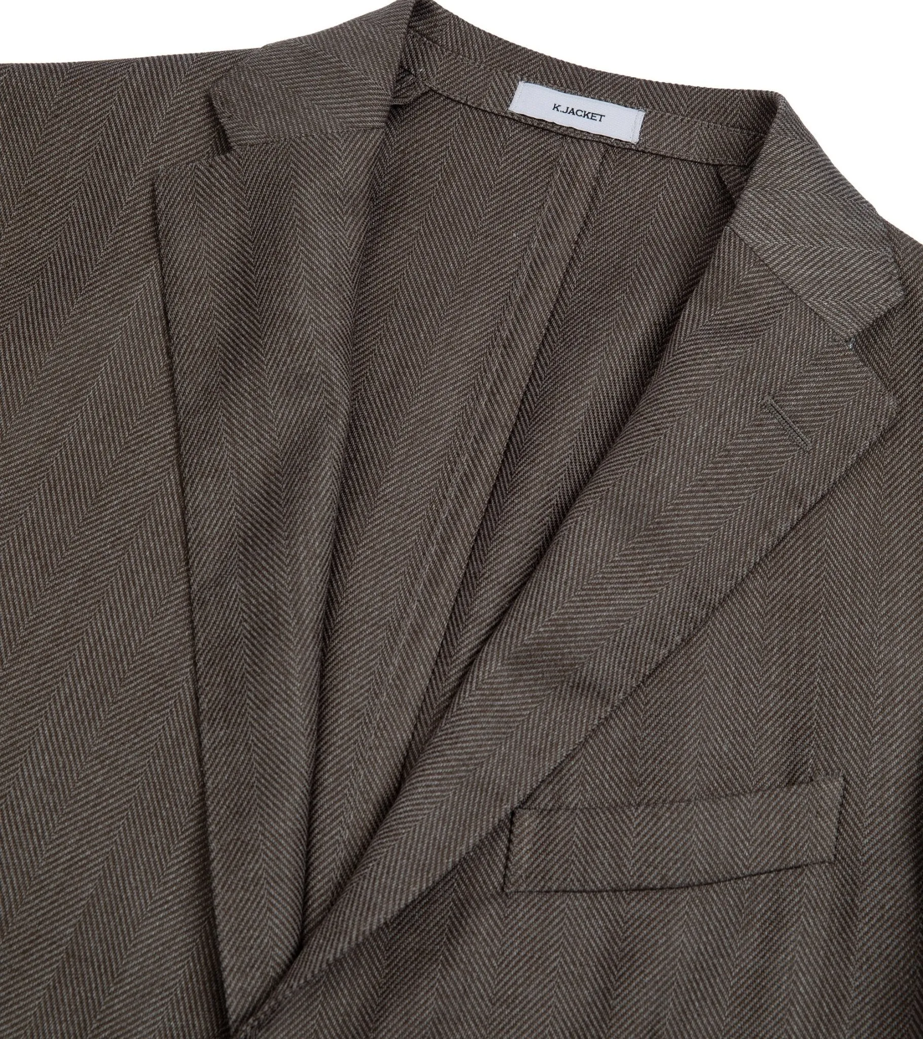 Boglioli Wool Mix Herringbone K Jacket: Walnut