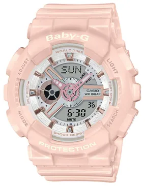 Casio Baby-G Ladies BA110 Series - Pink/White - Digital-Analog - 100M