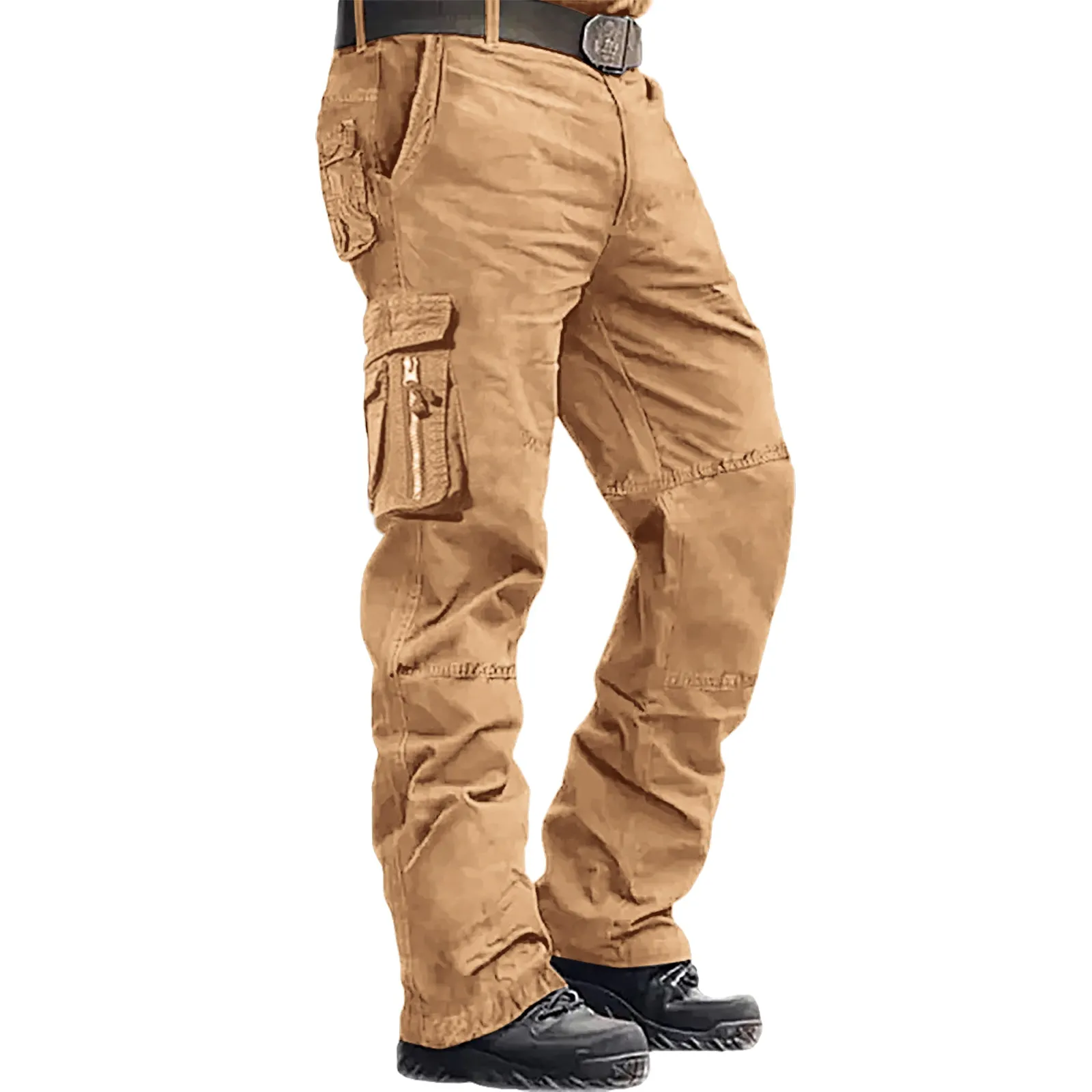 CASUAL 100% COTTON MULTI-POCKETS CARGO PANTS (NO BELT)