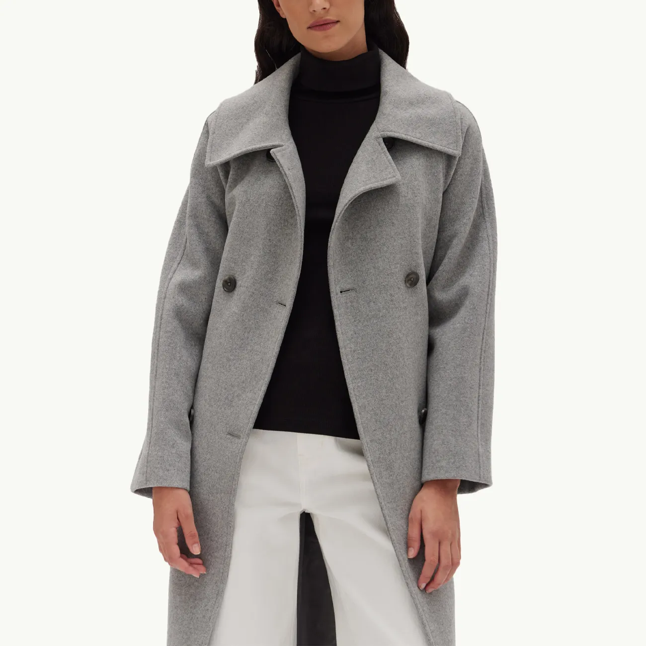 Cocoon Coat - Grey Marle