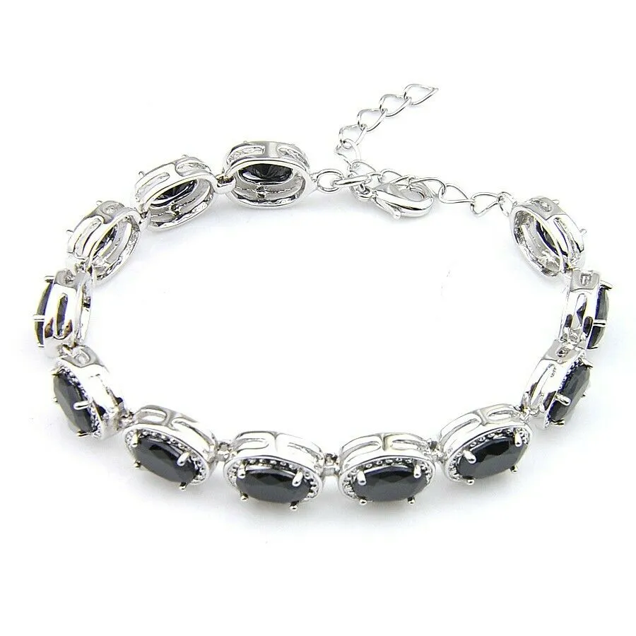 Created Black Sapphire CZ Tennis Bracelet