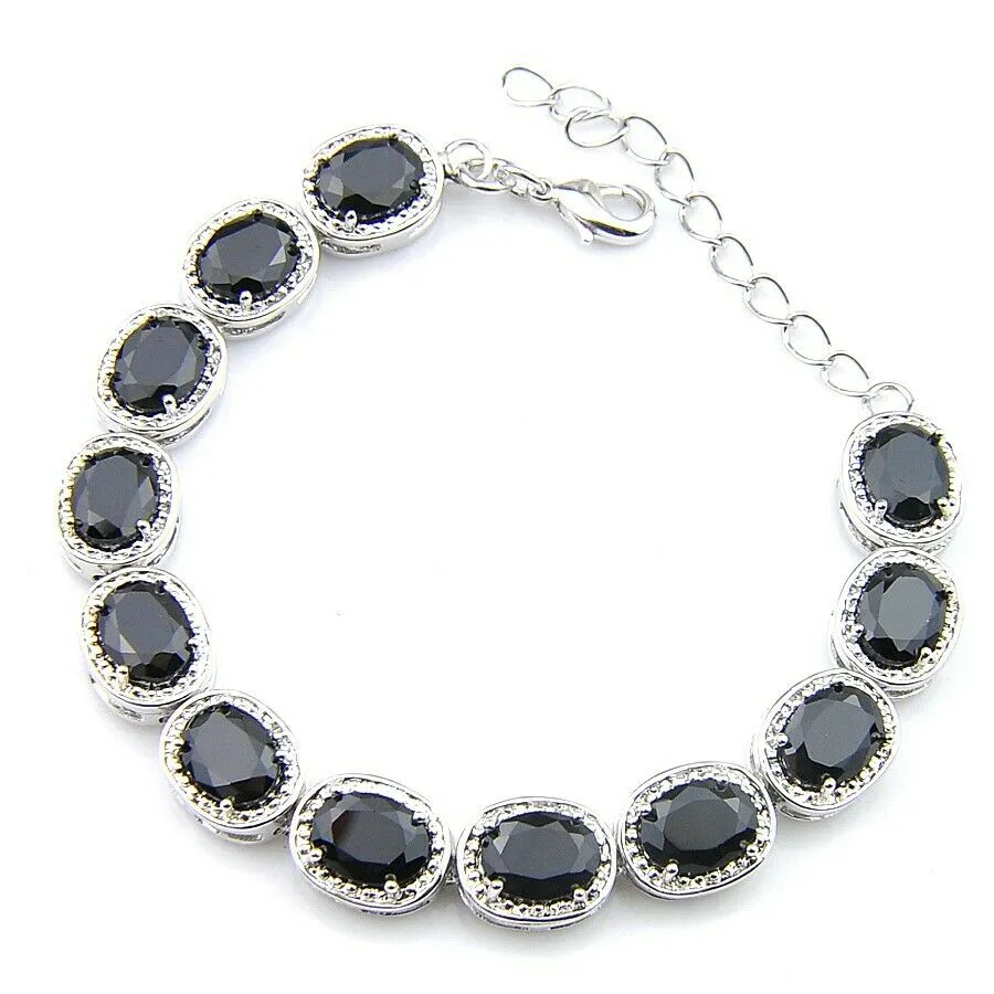 Created Black Sapphire CZ Tennis Bracelet