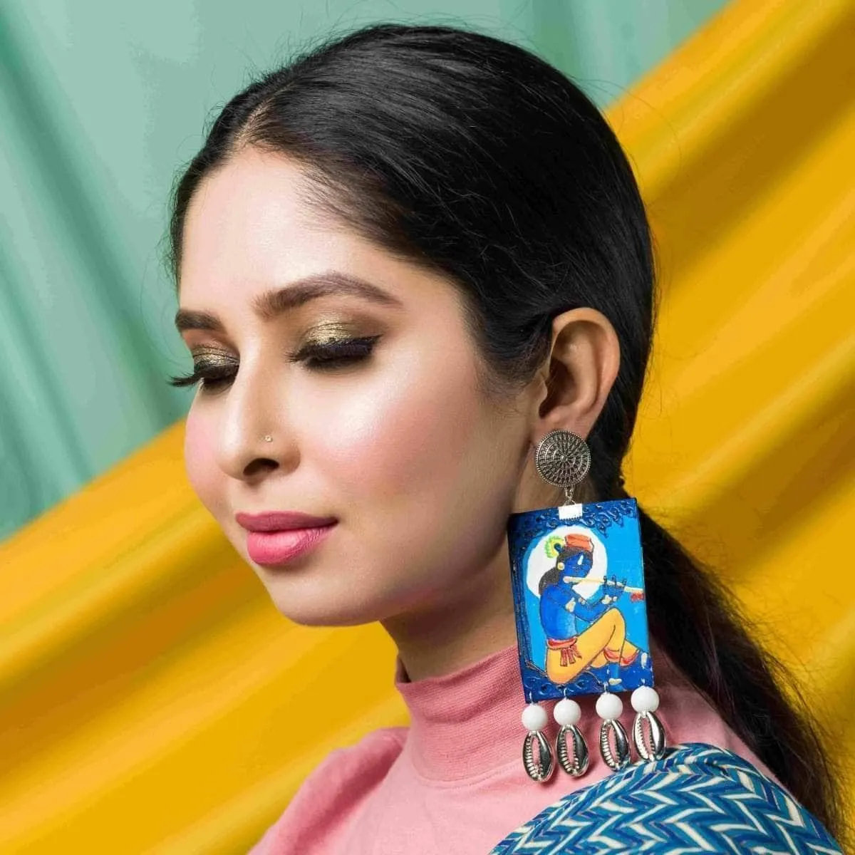 Devesh Handpainted Blue (Earrings)