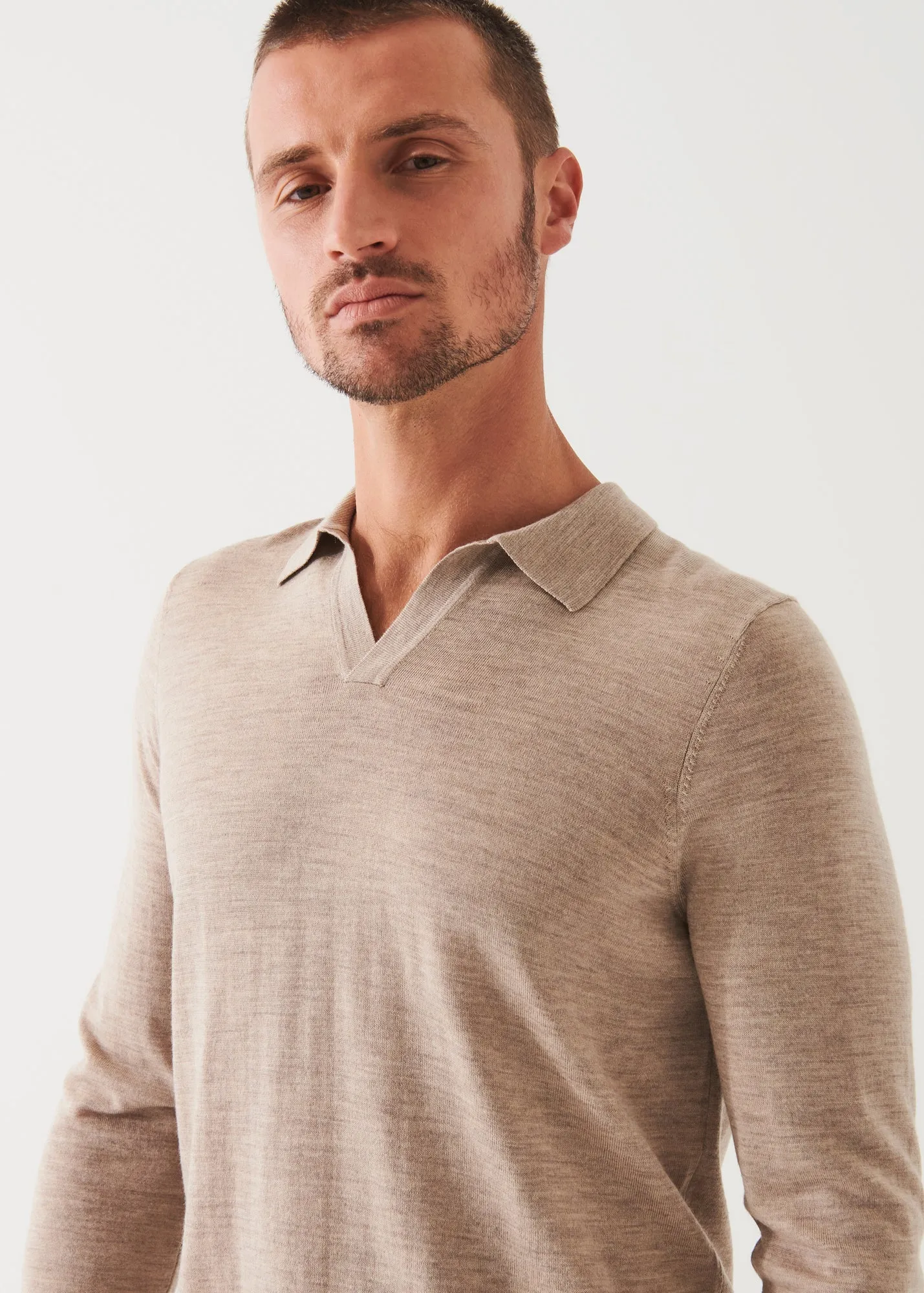 EXTRA-FINE MERINO OPEN POLO