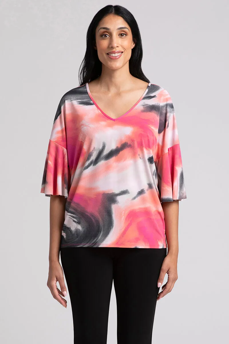 Flutter Dolman Top | Marble Print