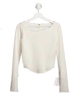 Free People Cream Beau Mesh Layering Top UK XS