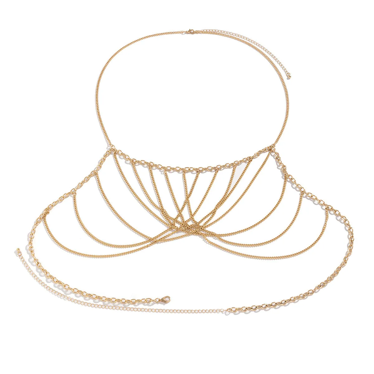 Glam Up Your Look with This Stylish Ladies' Multilayer Chain Fringe Body Chain!