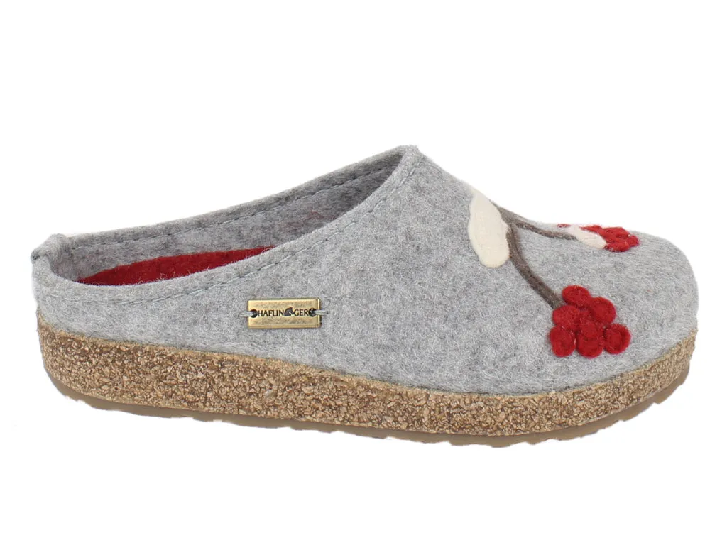 Haflinger Felt Clogs Grizzly Winterbird Grey