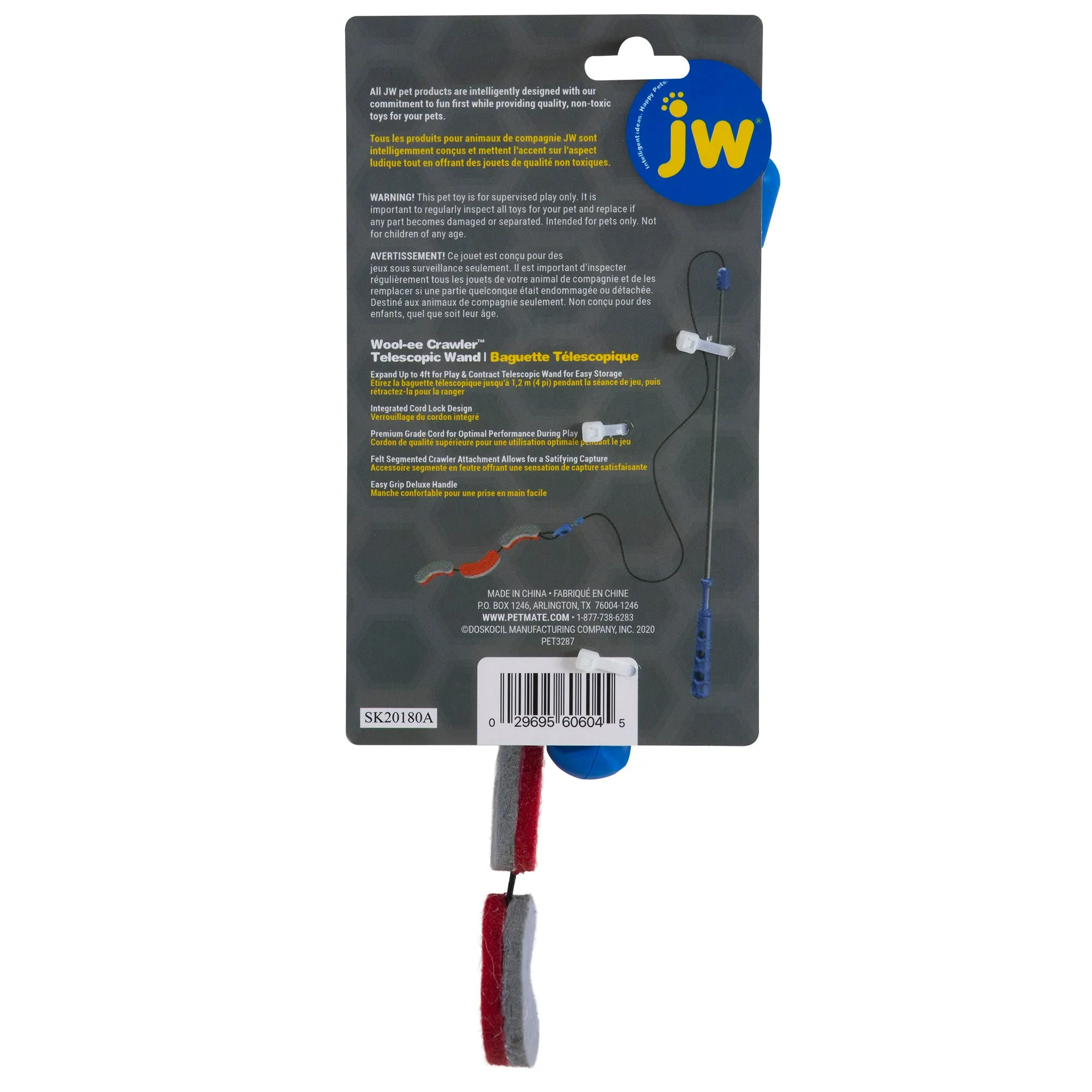 JW Wool-ee Crawler Telescopic Cat Wand