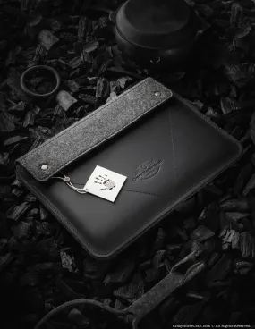 Leather MacBook Pro/Air sleeve, case | Carbon Black