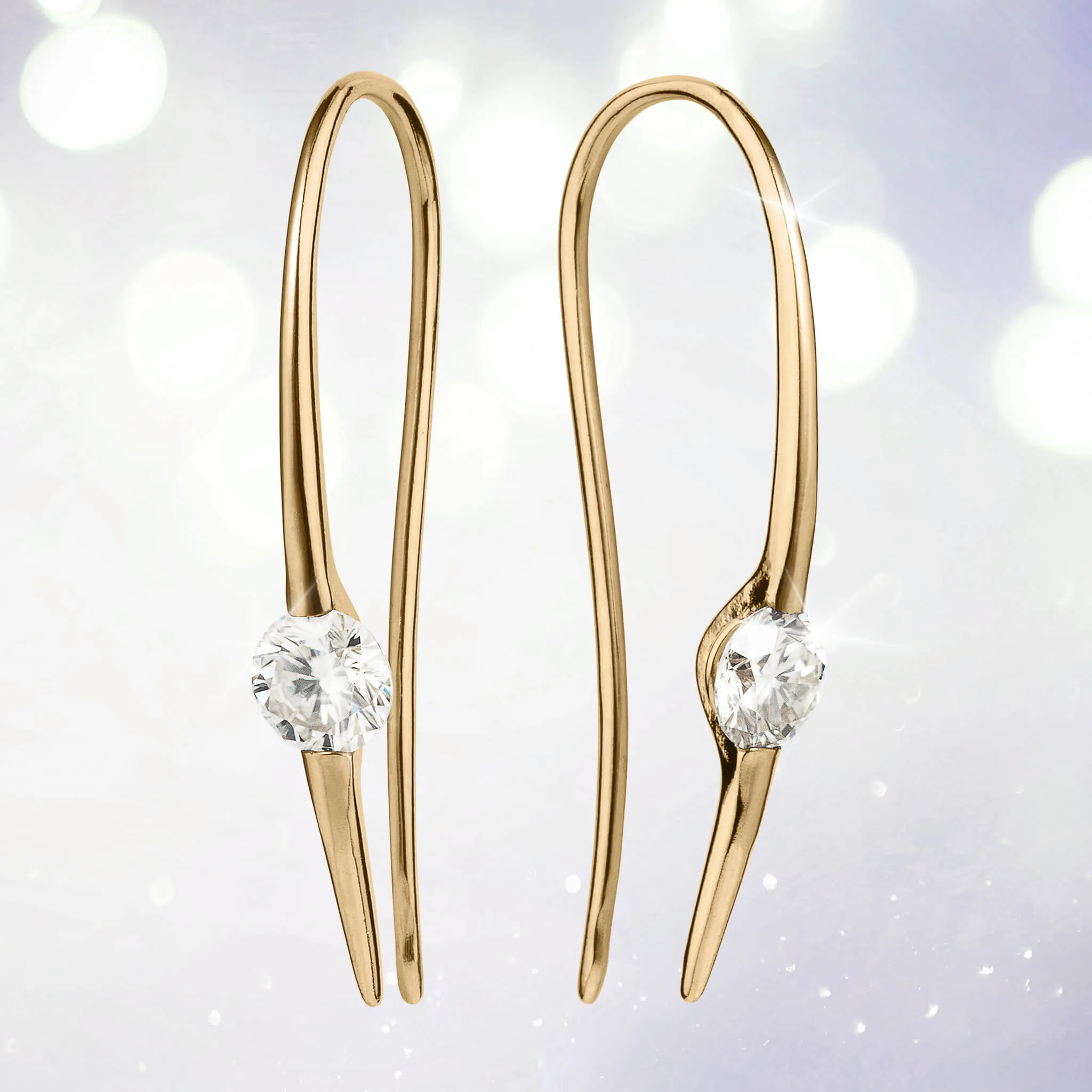 Luminous Moissanite Threader Earrings