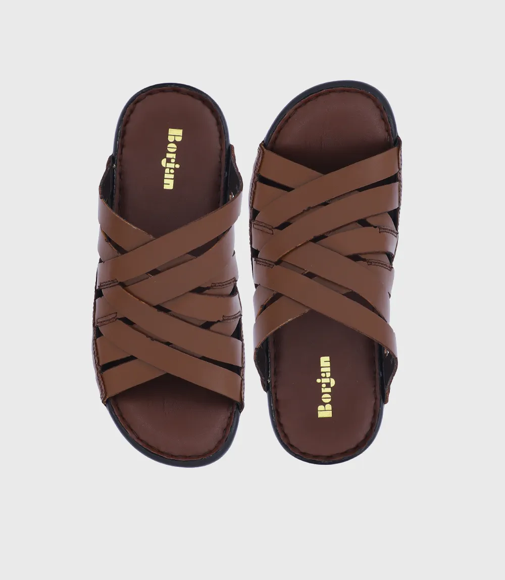 M7655-BROWN-Men Slipper