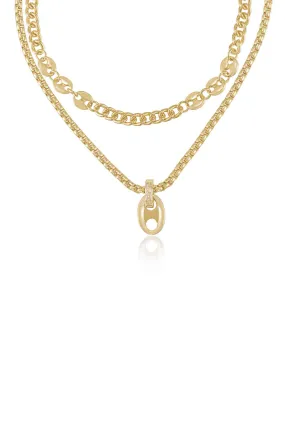 Modern Golden Girl Necklace Set