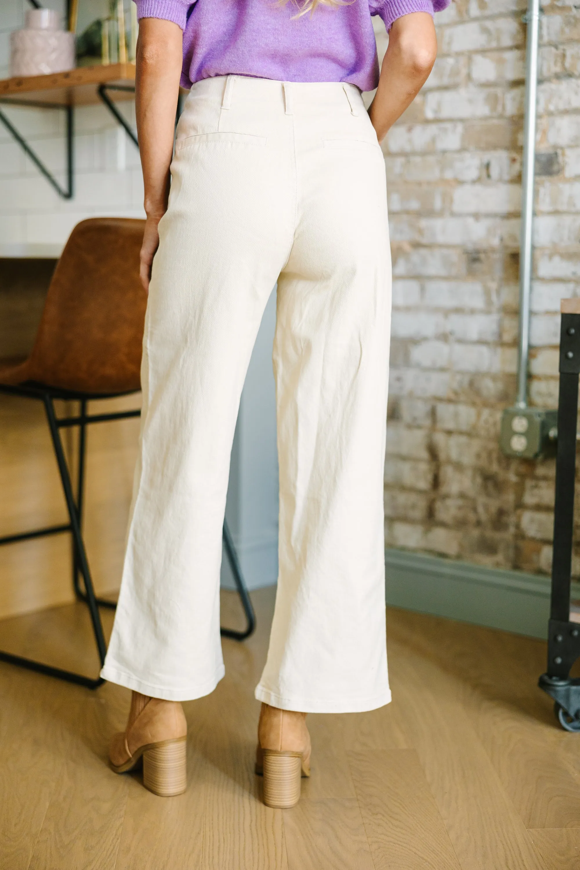 More To Love Ecru Cream Denim Pants