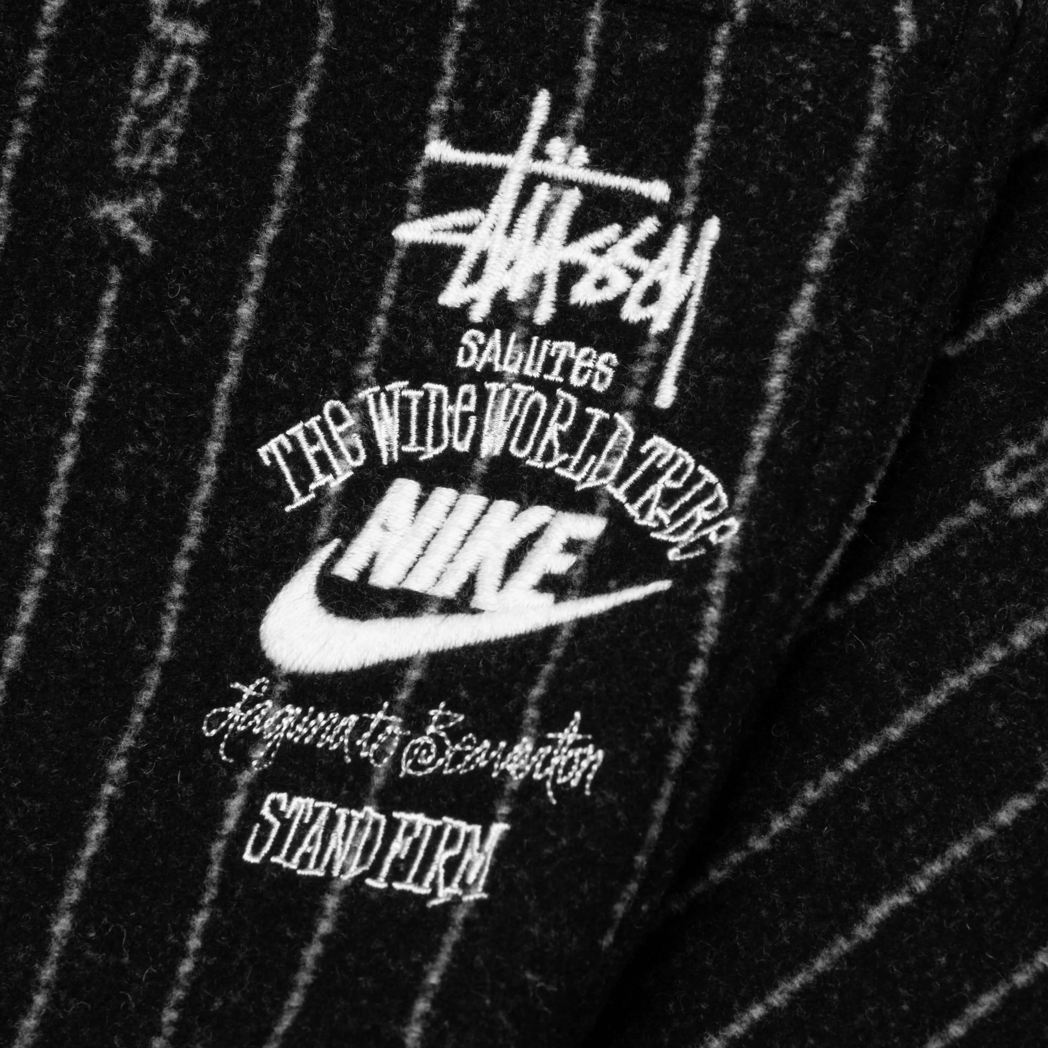 Nike x Stussy NRG Stripe Wool Pant - Black/Dark Antique Black/White