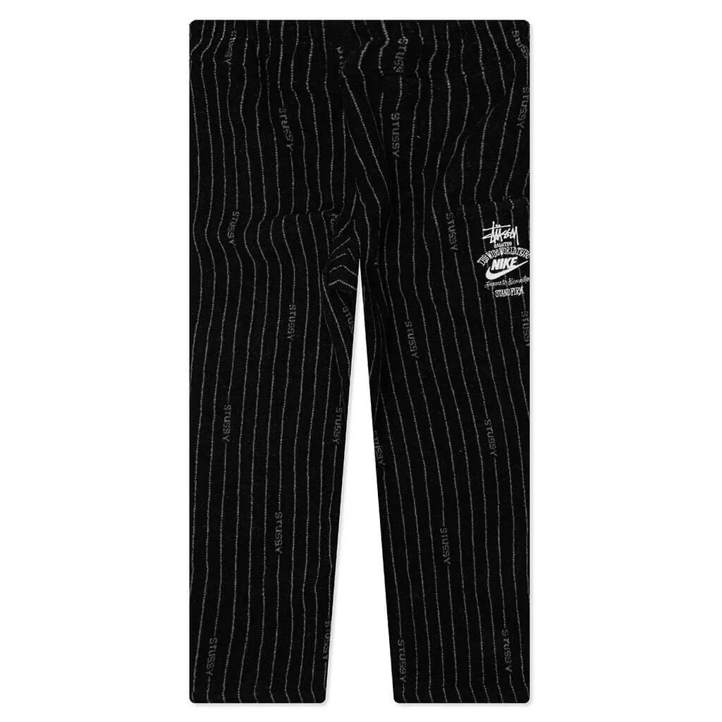 Nike x Stussy NRG Stripe Wool Pant - Black/Dark Antique Black/White