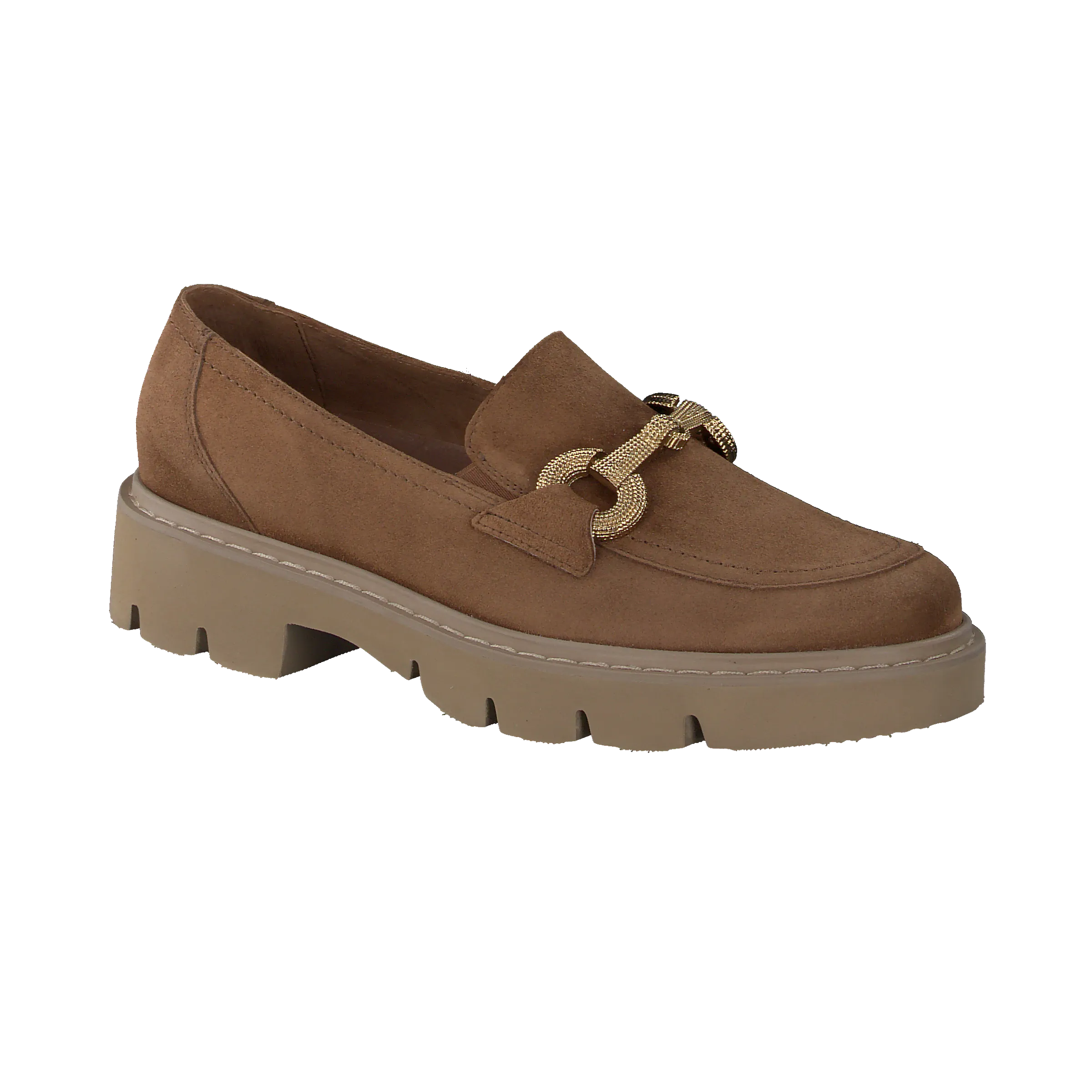 Paul Green Tan  Suede Chunky Loafer 1043