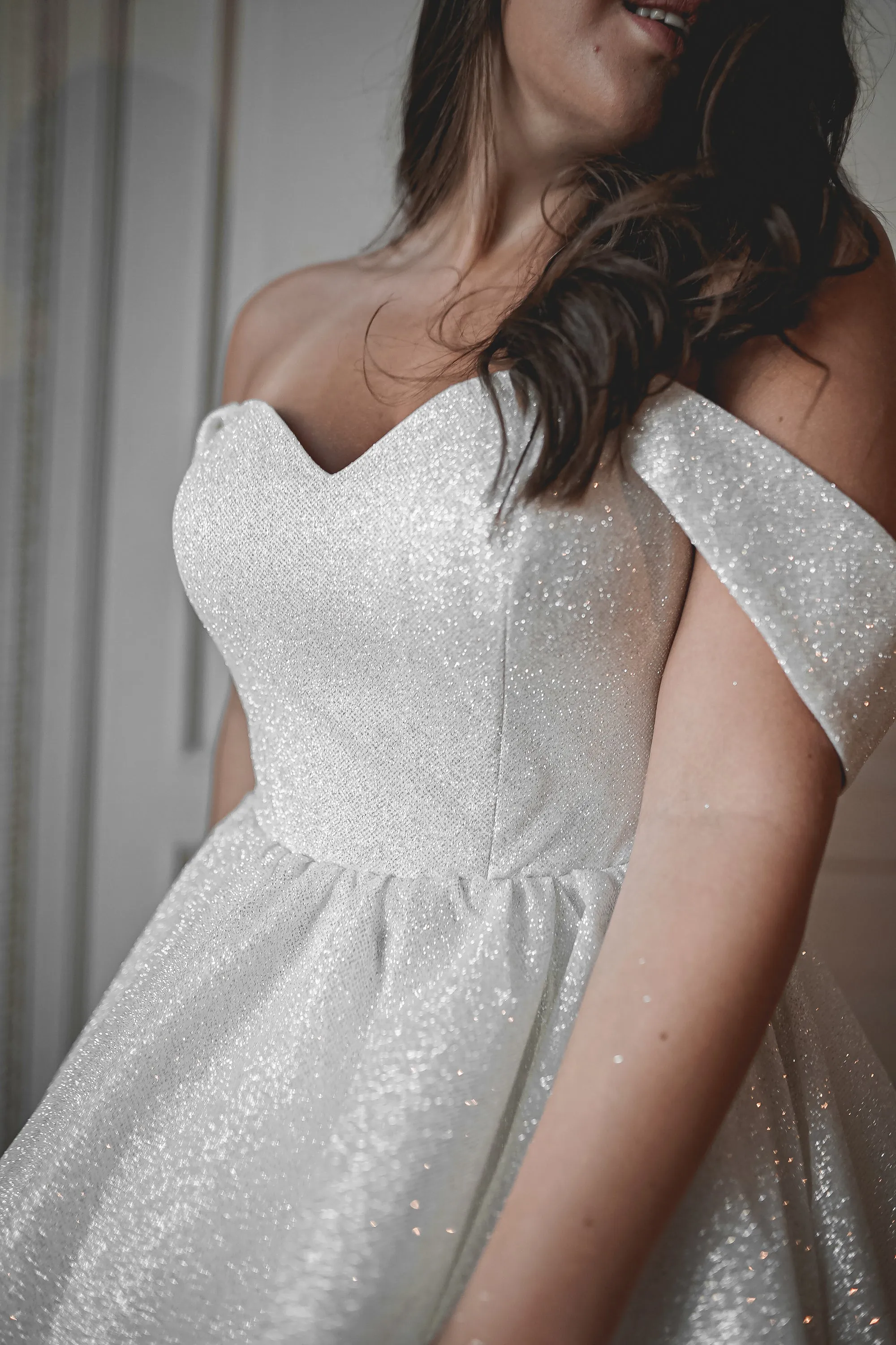 Plus Size Short Sparkly Wedding Dress Milana