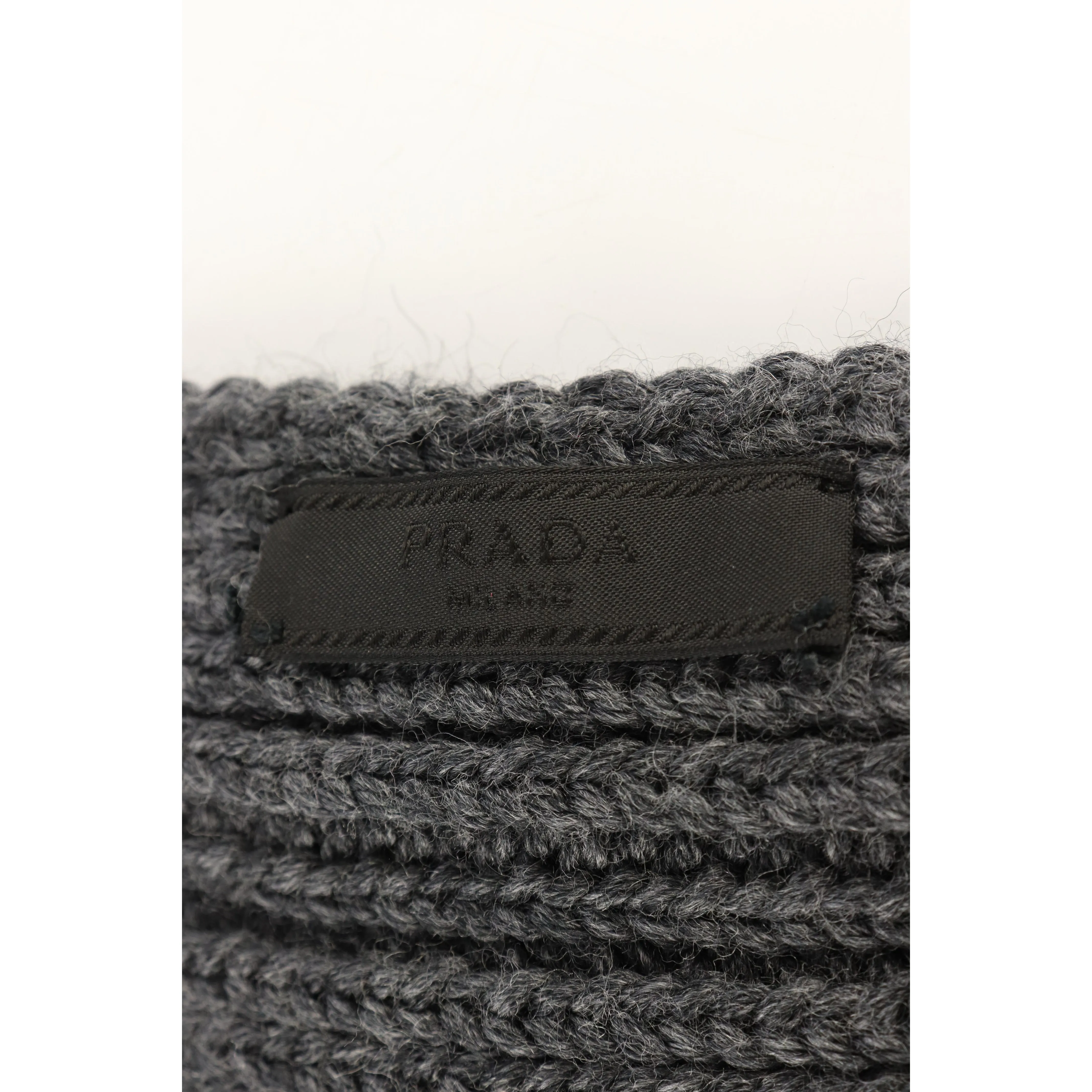 #PRADA/Muffler Scarf/GRY/Wool/Plain