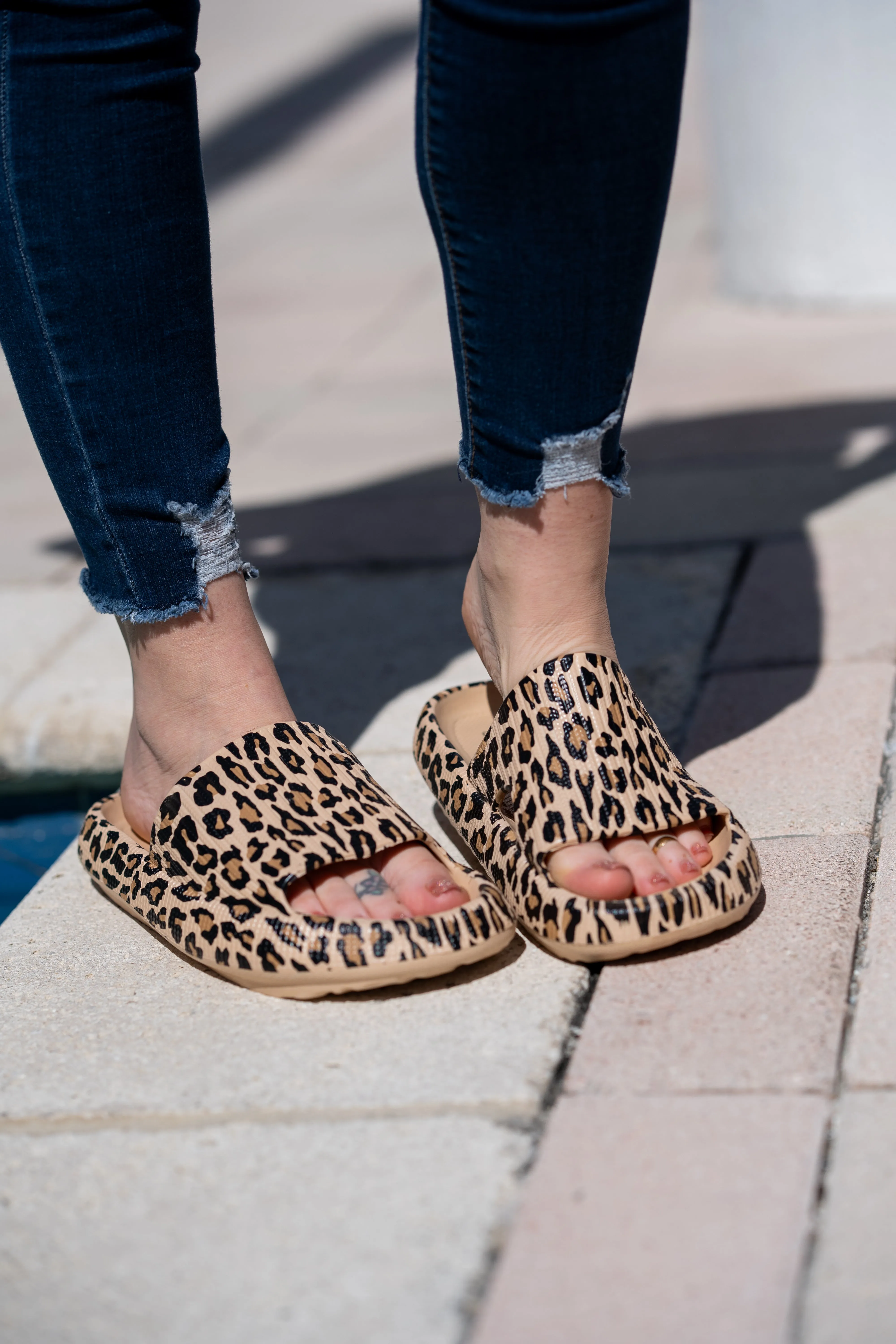 Ready to Ship | Brown Leopard 2.0  Insanely Comfy -Beach or Casual Slides