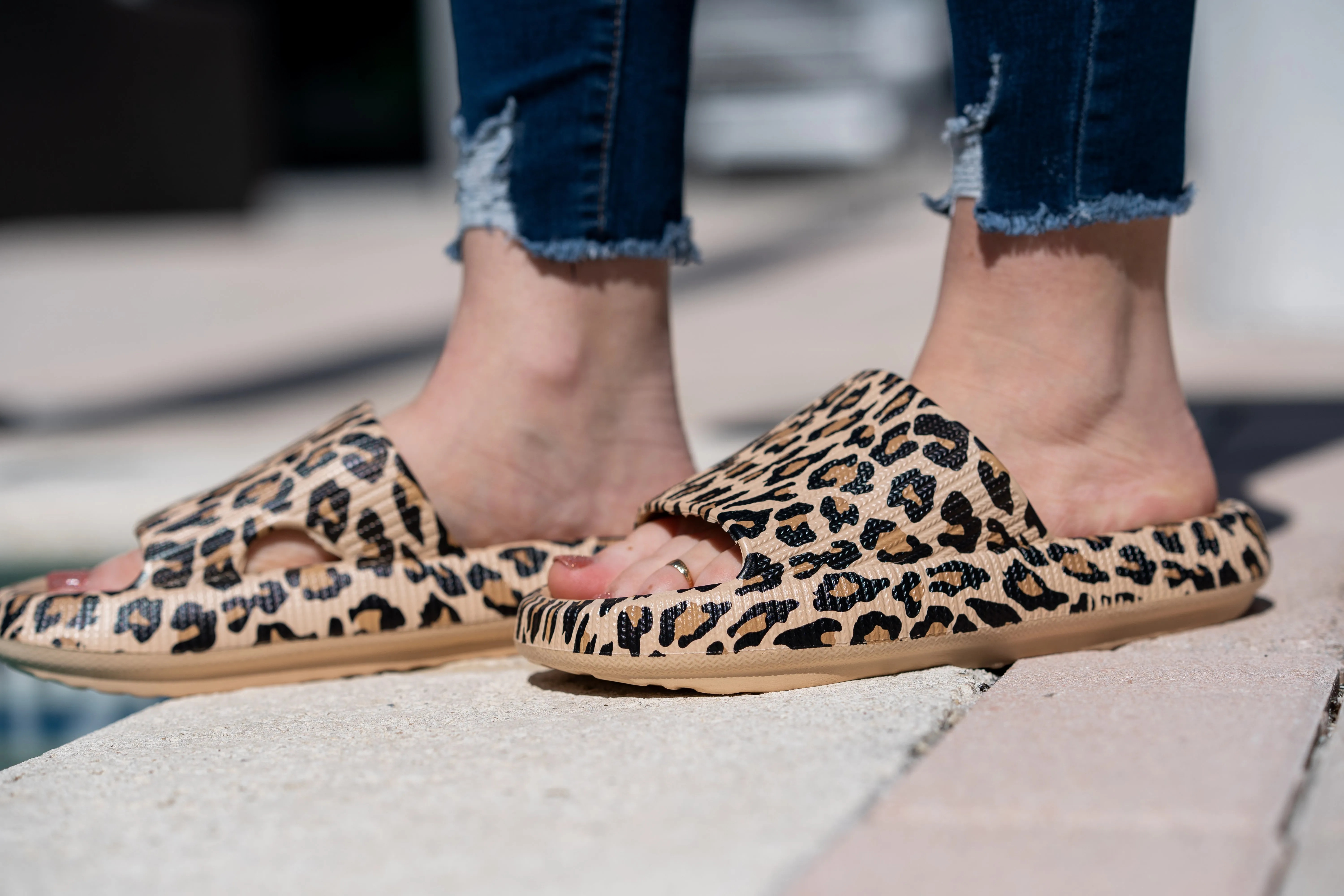 Ready to Ship | Brown Leopard 2.0  Insanely Comfy -Beach or Casual Slides