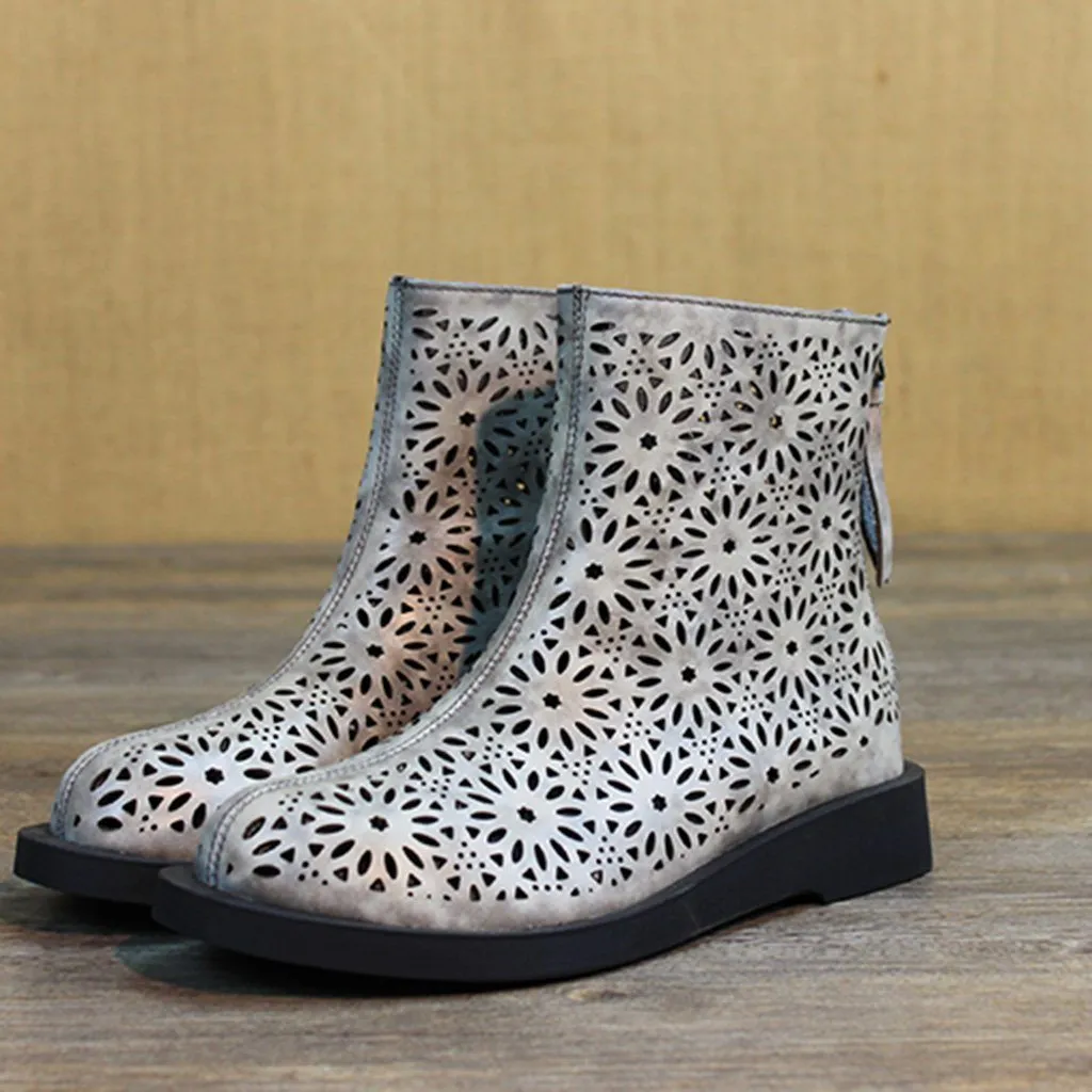 Retro Handmade Flat Boots