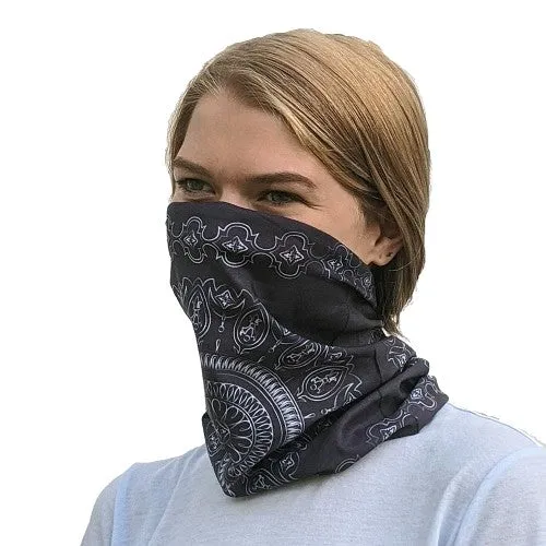 Slink Face Cover & No-Tie Bandanna Gaitor- Grey Batik