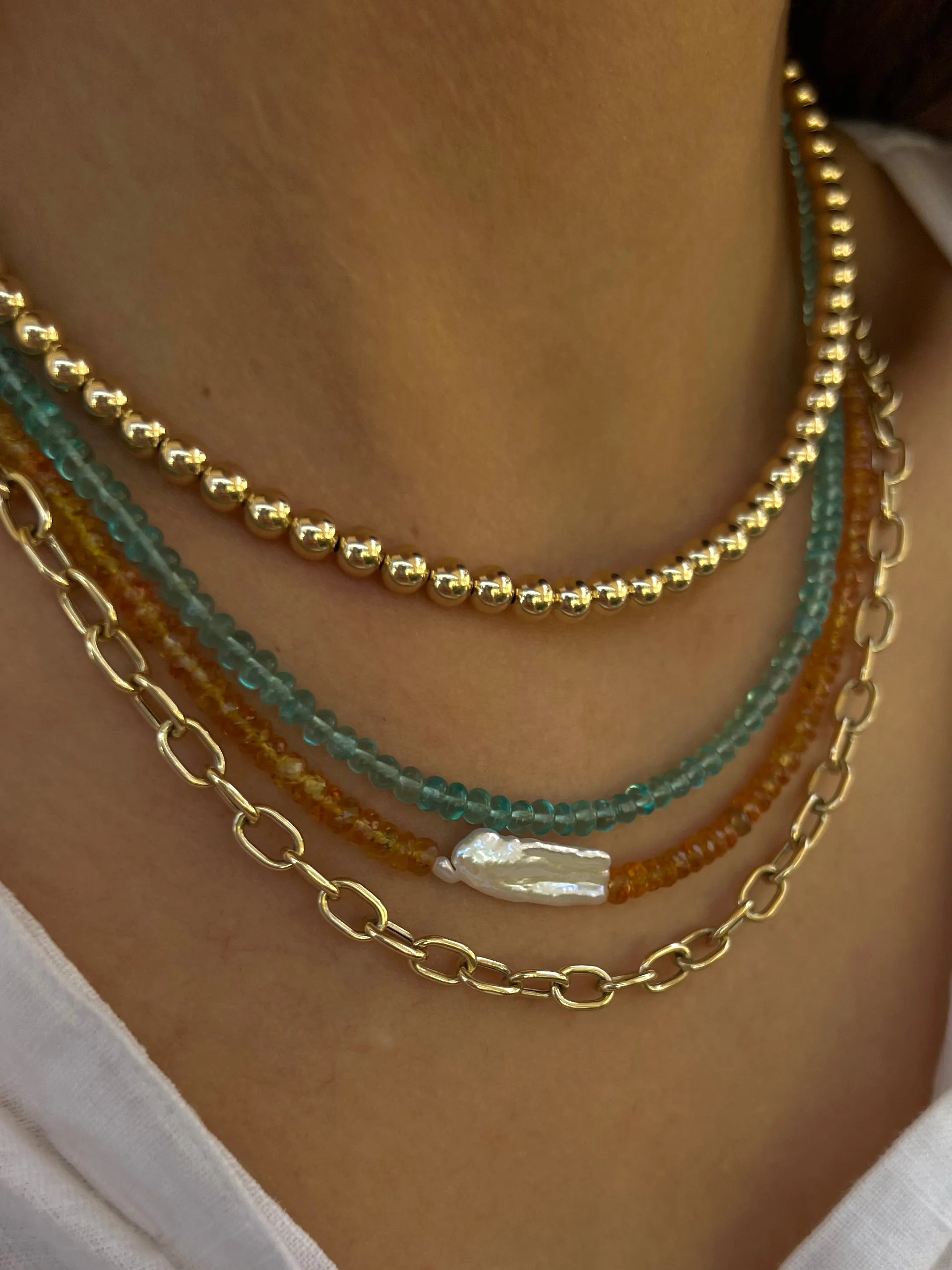 Smooth Apatite Necklace