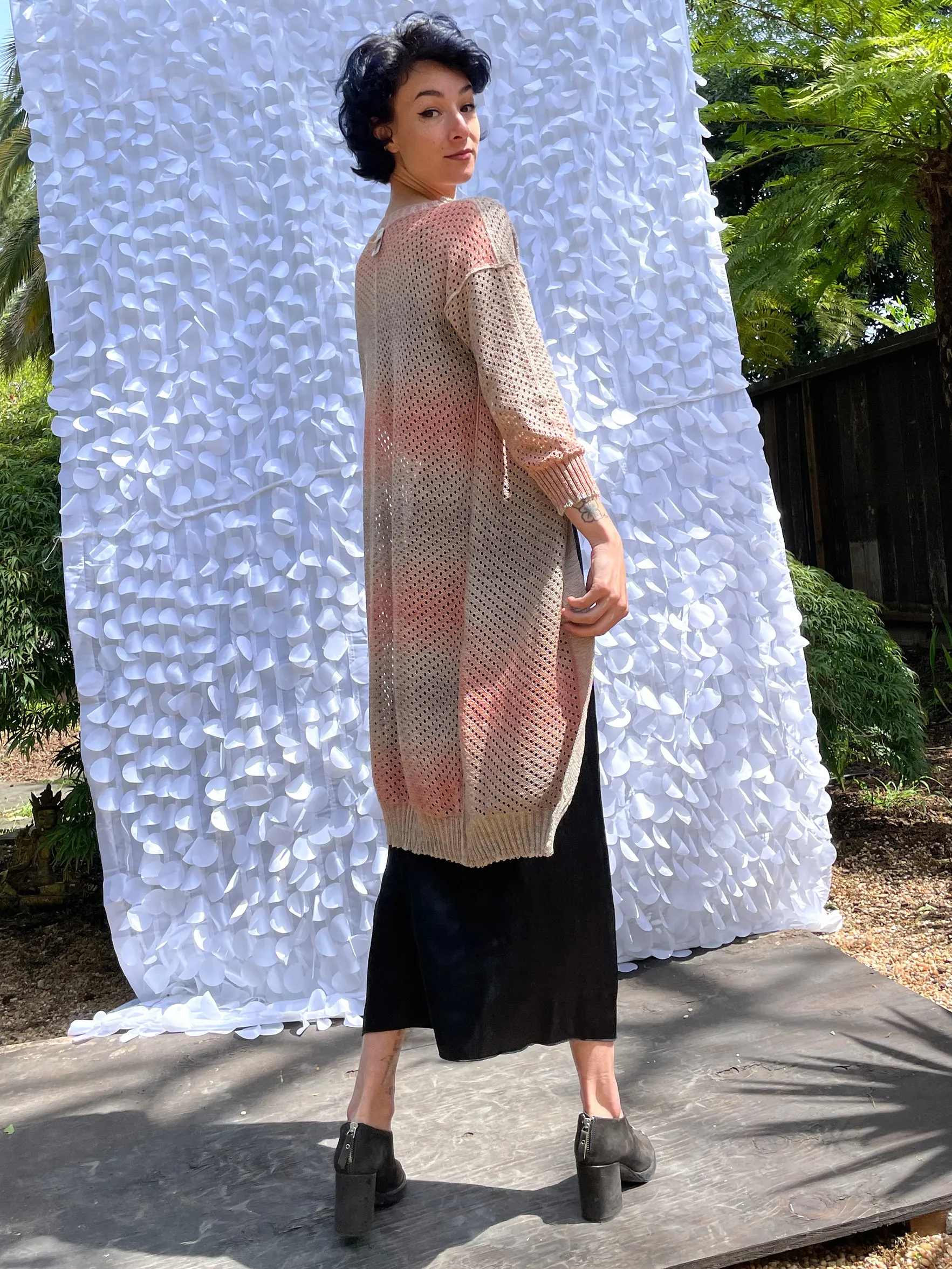 Starry Pointelle Silk Ombré Duster