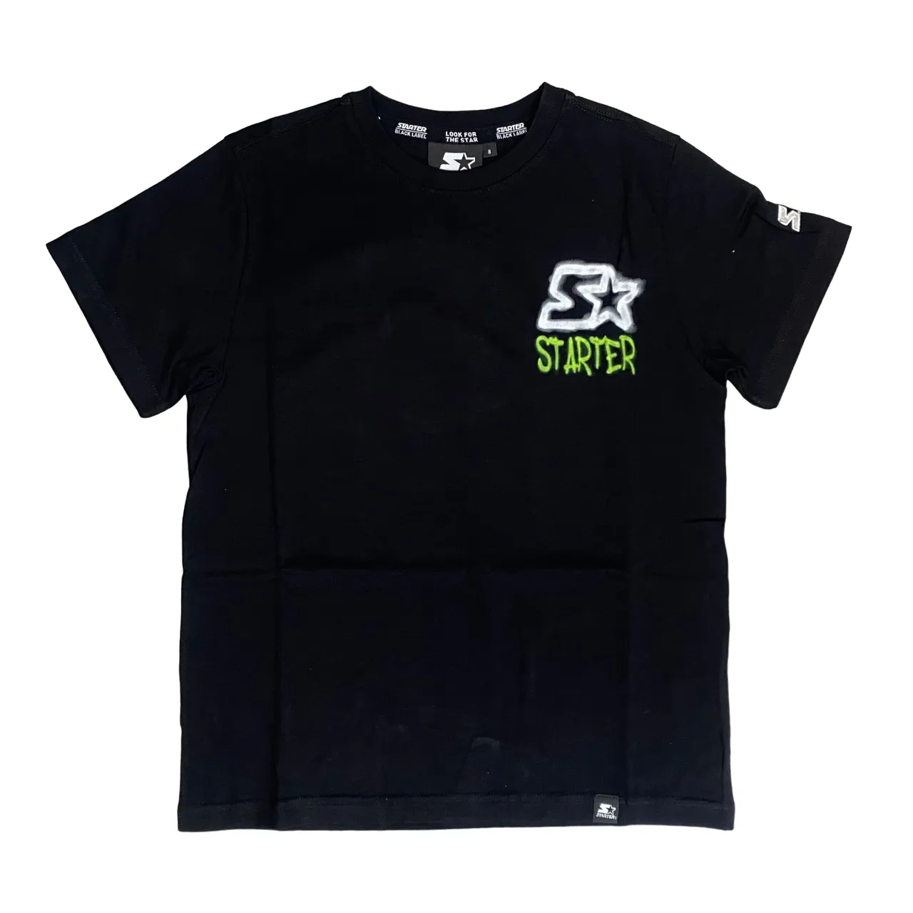 Starter short sleeve t-shirt for boys with 1240 black print