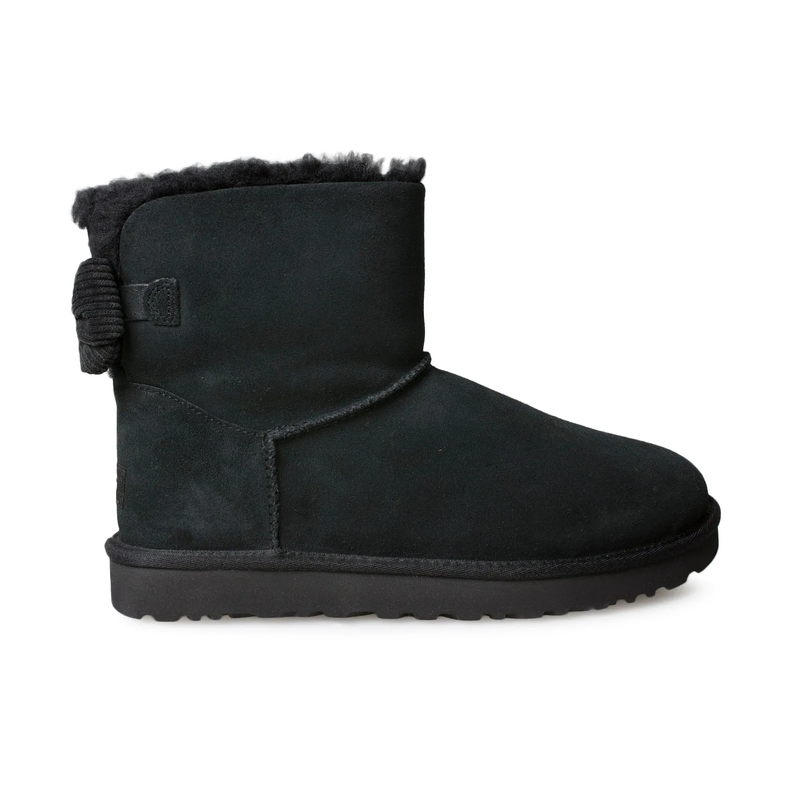 UGG Mini Bailey Bow Corduroy Black Boots - Women's