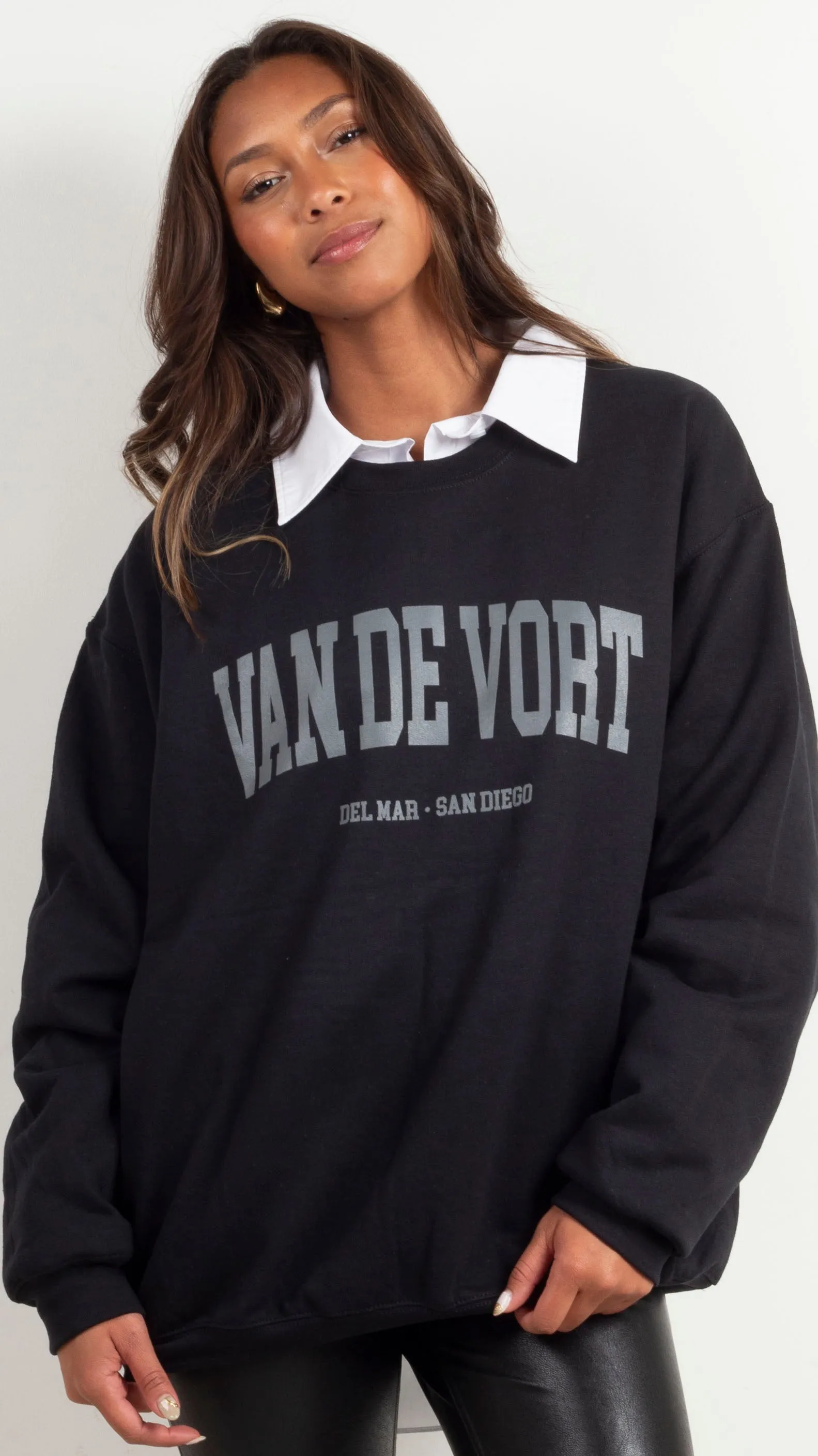 Van De Vort Collegiate Sweatshirt - Black/Charcoal