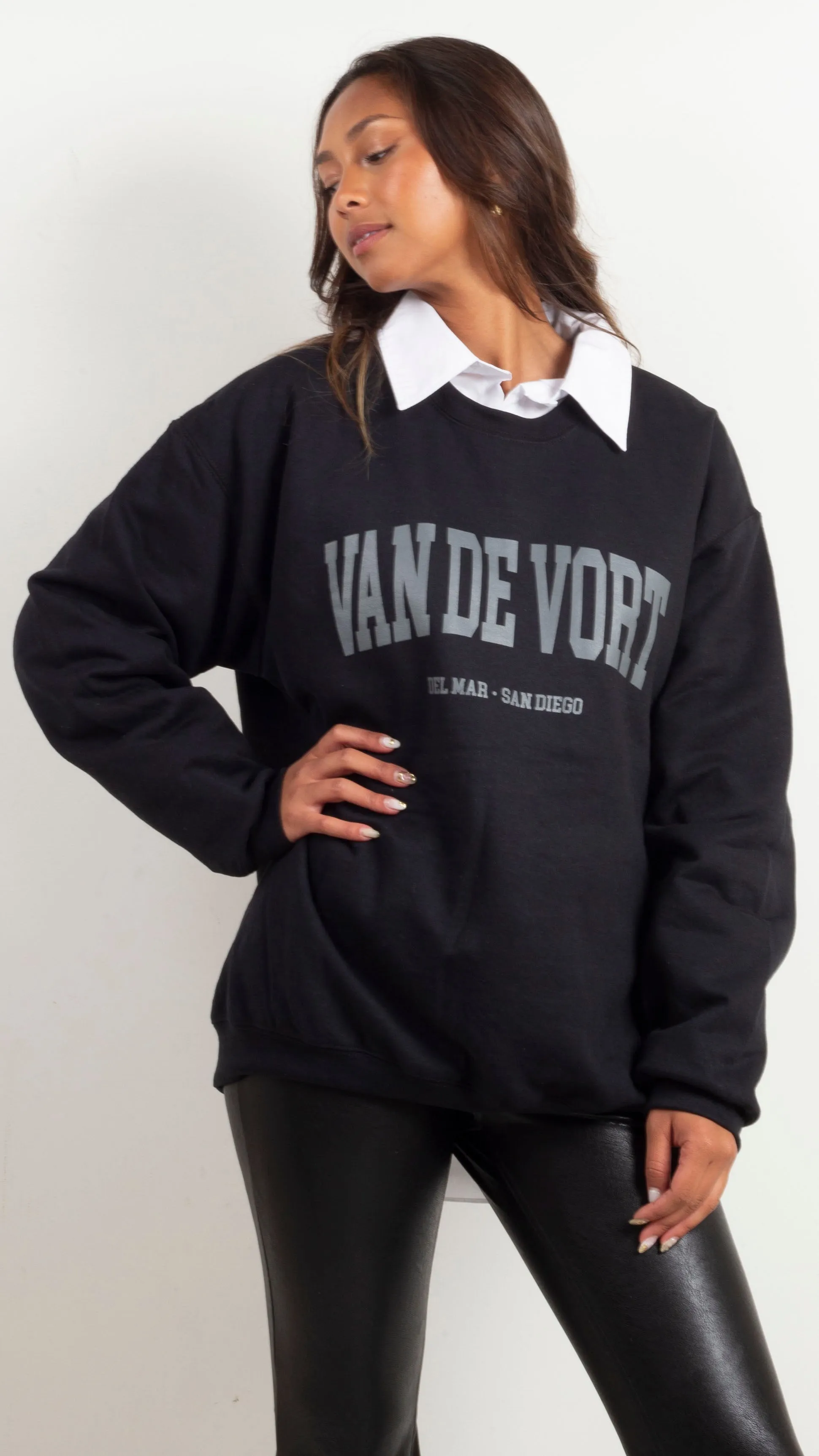 Van De Vort Collegiate Sweatshirt - Black/Charcoal