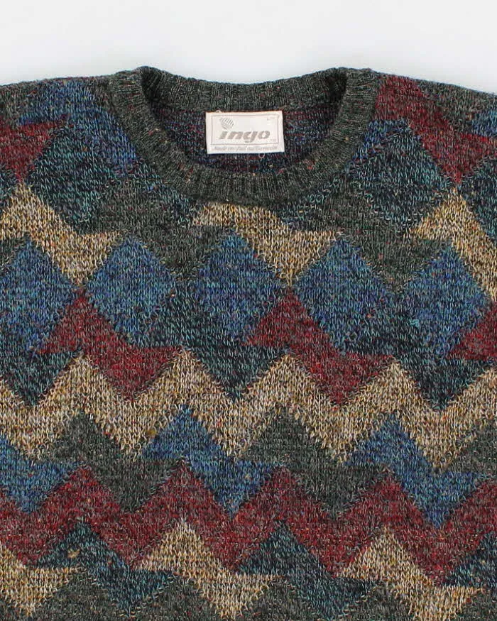 Vintage 80s/90s Wool Abstract Jumper - L