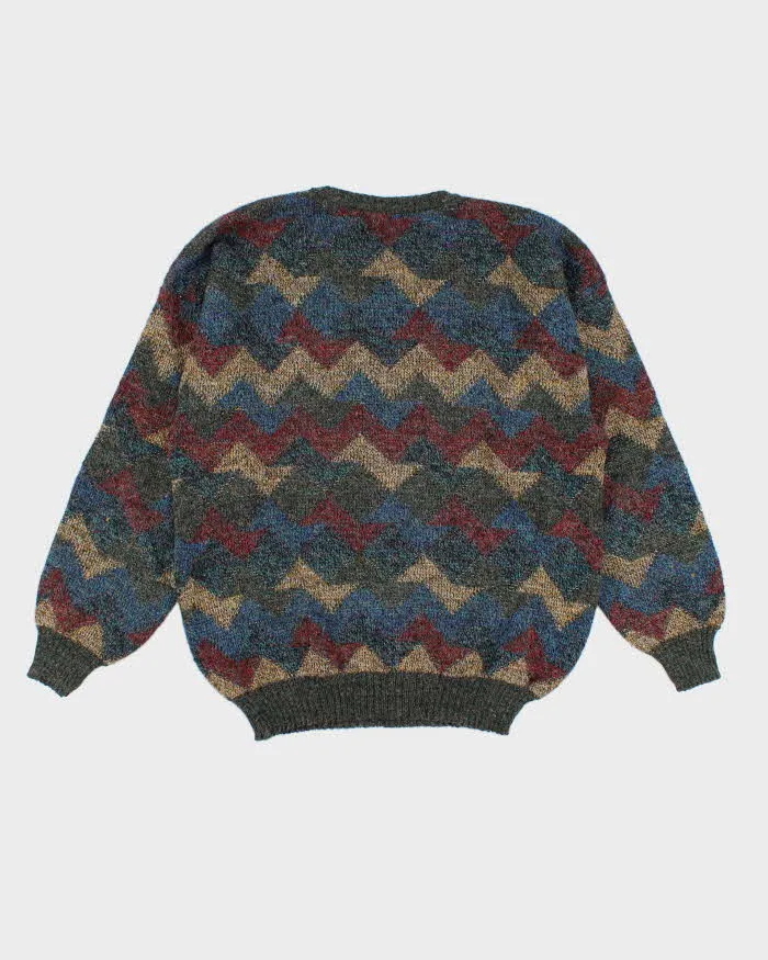 Vintage 80s/90s Wool Abstract Jumper - L