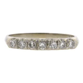 Vintage Diamond Wedding Band Ring, White Gold